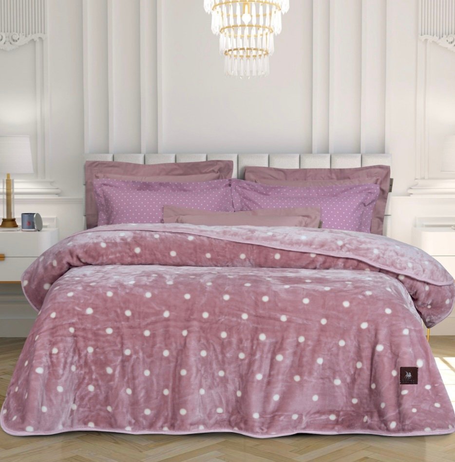 ΚΟΥΒΕΡΤΑ ΥΠΕΡΔΙΠΛΗ VELOUR GREENWICH POLO CLUB PINK