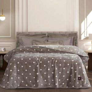 ΚΟΥΒΕΡΤΑ ΥΠΕΡΔΙΠΛΗ VELOUR GREENWICH POLO CLUB  BEIGE