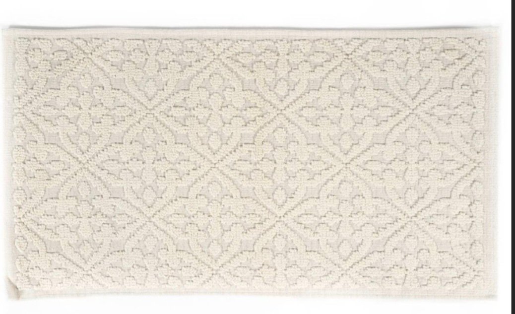 Sdim Πατάκι Μπάνιου με Μικροΐνες & Αντιολισθητικό Υπόστρωμα Venere 002 White 50x90εκ.