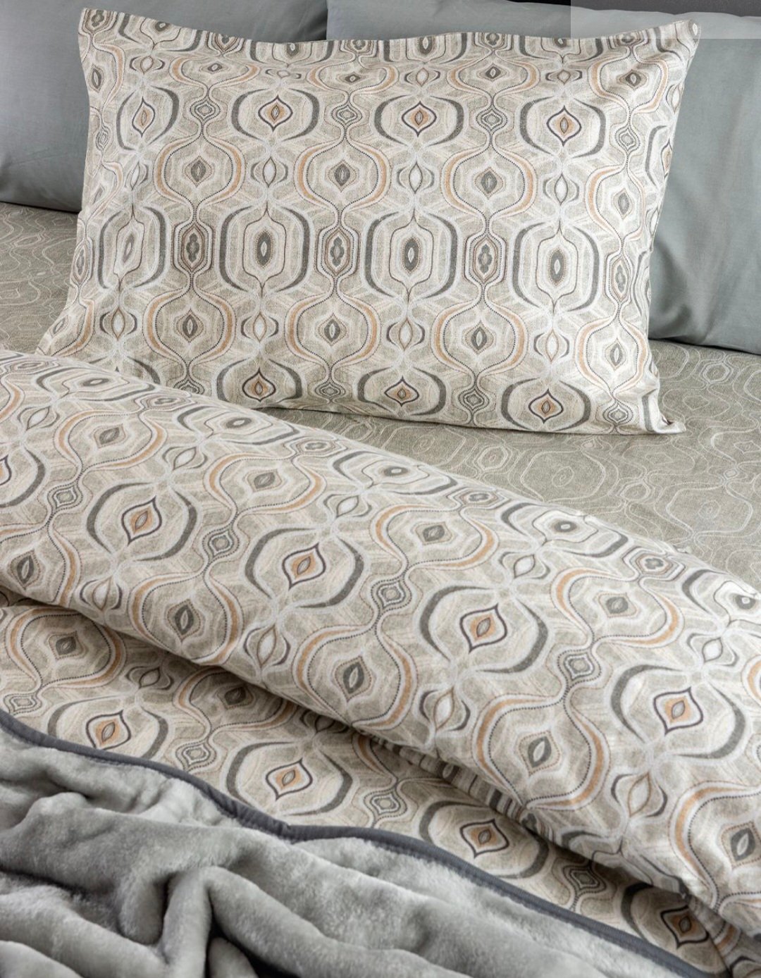 PALAMAIKI HOME ΣΕΤ ΣΕΝΤΟΝΙΑ ΥΠΕΡΔΙΠΛΑ FLANNEL ΜΕ ΛΑΣΤΙΧΟ FB0252 - Image 3
